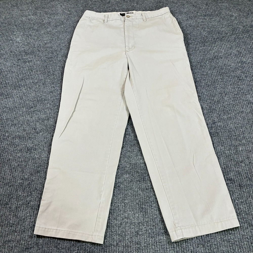 Banana Republic Chino Pants Mens Size 33R Gray Flat Front Mid‎ Rise